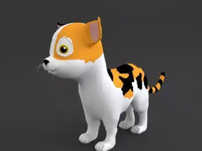 Cat Cartoon Low-poly 3D model buy