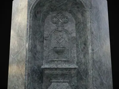 Marble Wall Fountain Low-poly 3D model