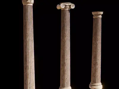 Classical order column pack 3D model