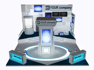  Booth Exhibition Stand a34 3D model
