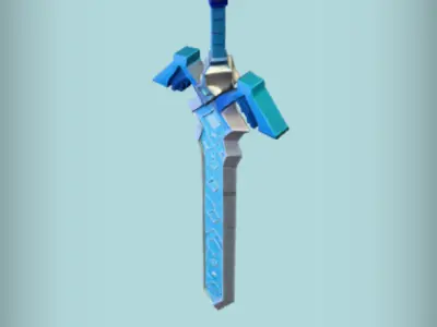 The glowing Sword  Low-poly 3D model