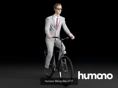 Humano 5-PACK - PEOPLE - BIKING RIDING BIKE - 5x 3d models 07D