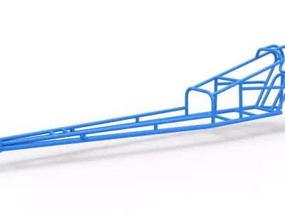 Frame of old school Front engine dragster V3 Scale 1 to 25 3D print model