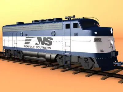 Diesel Locomotive 3D model
