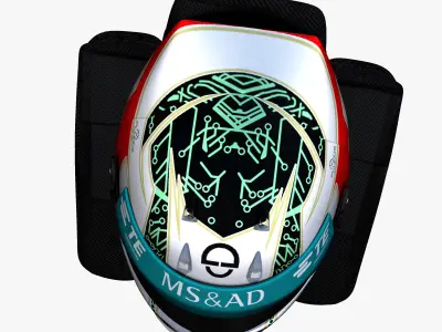 Da Costa helmet 2017 2018 Low-poly 3D model