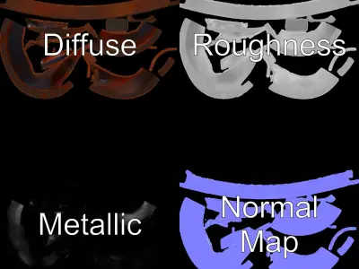 Modern Abstract Metal Sculpture Model Pack Low-poly 3D model