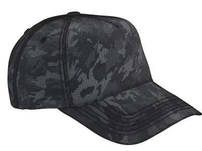 Gray Camouflage Fabric Cap 3D model