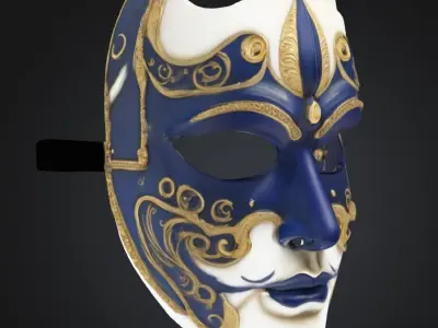 Pattern Prom Face Mask - Embroidered Mask 3D print model