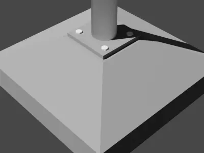 Wind Power Mast with game ready parts Low-poly 3D model