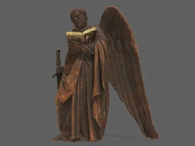 Old Man Statue Low-poly 3D model