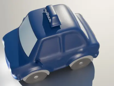  Cartoon Police Car - High-Quality 3D Model   3D model