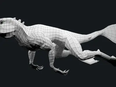 Iguana Dragon Low-poly 3D model