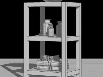 RH HUTTON SMALL ETAGERE 3D model
