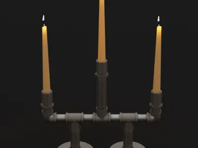 Candlestick set 6 candle holder 3D model