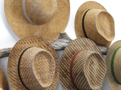 Decorative set of hats 3D model