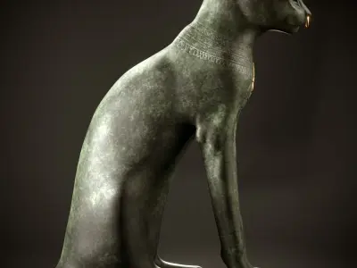 Gayer Anderson Cat Replica PBR and 3DPrint Low-poly 3D model