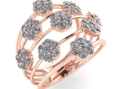 Light Weight Gold Diamond Ring DOC-R8117 3D print model