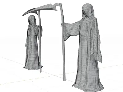 Grim Reaper Sculpture Low-poly 3D model