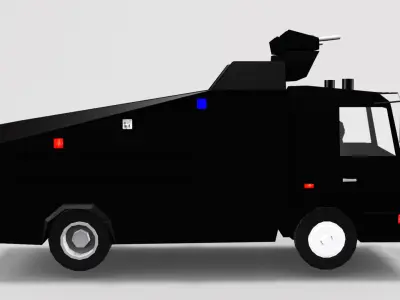Anti-riot trucks Low-poly 3D model