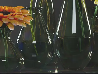 small flowered vase 3D model