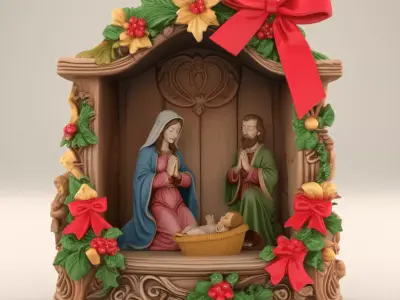 Holy Family Nativity Scene Christmas 3D Print STL 3D print model