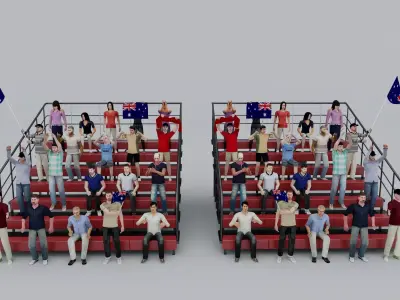  Bleachers Low-poly 3D model