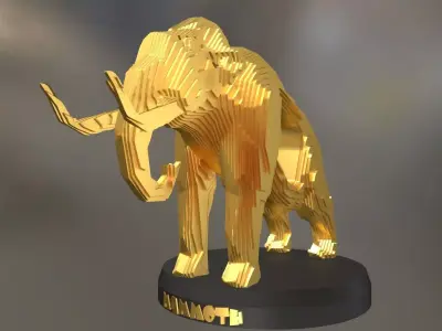 Parametric Mammoth Low-poly 3D model