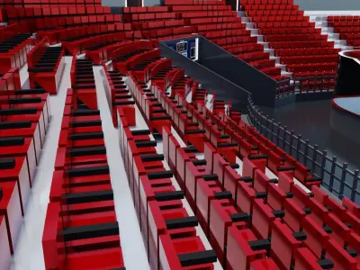 Isometric Hockey Arena Low-poly 3D model