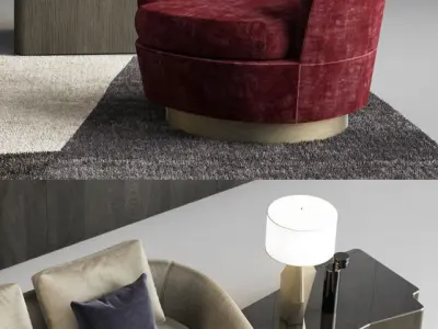 Minotti Grand Jacques Sofa set Free 3D model