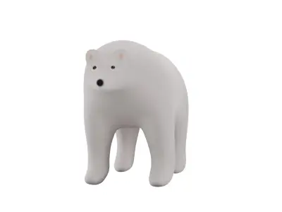 Polar bear RIGGED Low-poly 3D model
