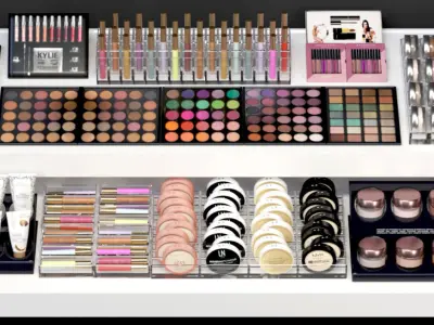 Large set of cosmetics 3D model