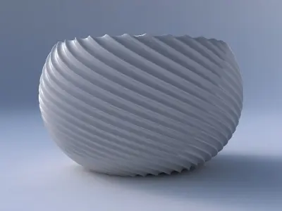 Bowl spheric twisted with bent extruded lines 2 3D print model