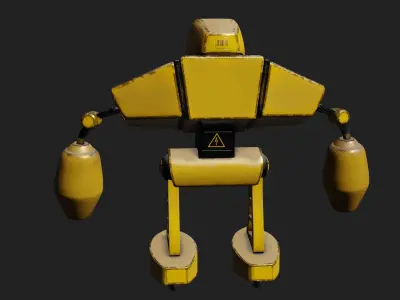 Robot character Low-poly 3D model