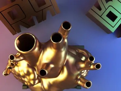 beautiful heart vase 3D print model