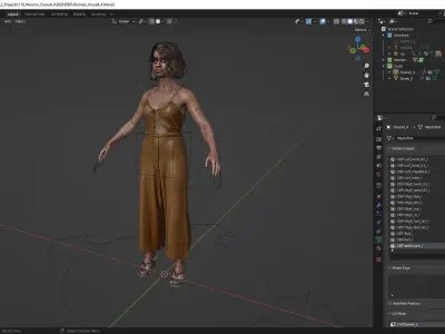 Woman in Overall - Modular - Rigged Low-poly 3D model