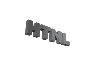 HTML Logo v1 001 Low-poly 3D model