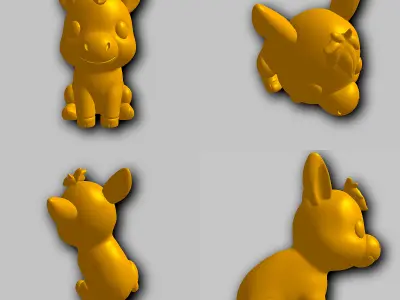 Donkey - Kawaii Animals Collection 3D print model