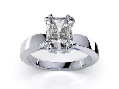 Diamond Radiant Shape Engagement Ring MEDIA Design-CC118 3D model