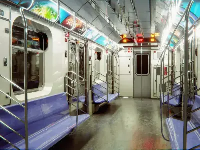 Subway Car Interior HDR Low-poly 3D model