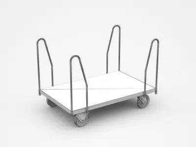 Empty Container Cart With Four Handles 3D model