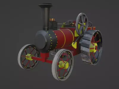 Burrell Traction Engine Low-poly 3D model