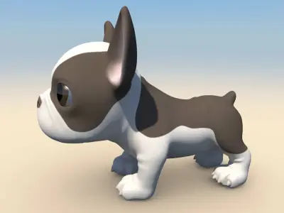 Puppy with Morphs 3D model