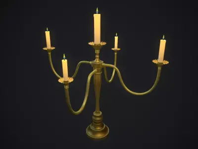 Candle 5 PBR Low-poly 3D model