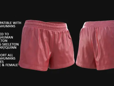 Shorts 104 - All MH Bodies and UE5 Skeletons - Rigged Low-poly 3D model