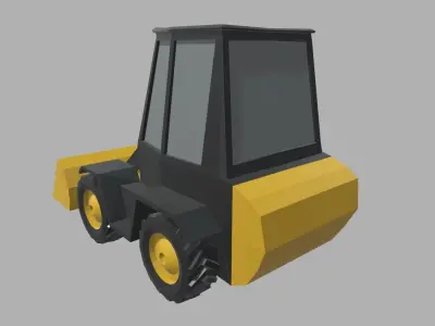Low Poly Compact Loader 01 Low-poly 3D model