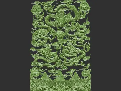 dragons chinese 3D print model