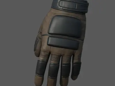 Gloves military combat fantasy futuristic space fantasy human  Low-poly 3D model