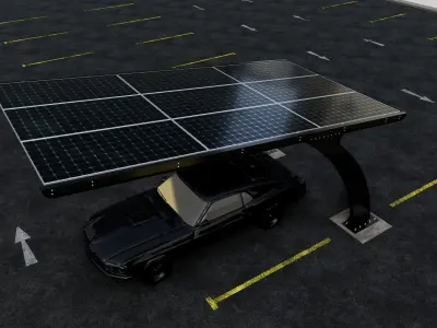 L TYPE MODERN SOLAR CARPORT TYPE-1 3D model