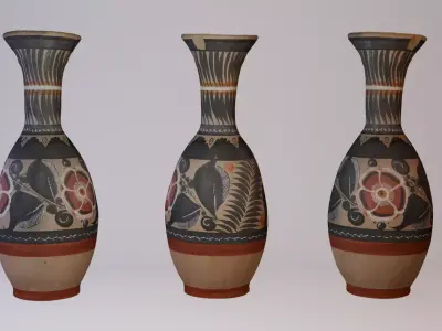 Tall Floral Vase 3D model