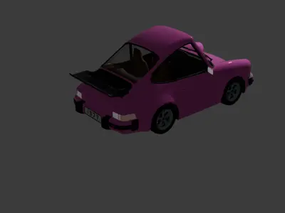 Stylized Cartoon Sports Car  Low Poly 3D Model 3D model